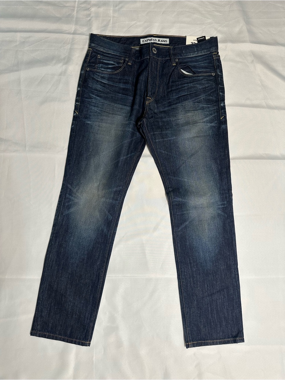 NWT Express Men’s Dark Indigo Slim Straight Jeans 32x30
